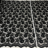 Corded Bridal Lace Fabric on Polyester Net Mesh