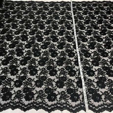 Corded Bridal Lace Fabric on Polyester Net Mesh