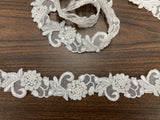 Beaded Corded Lace Trim Organza