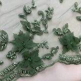 Beaded Floral Lace Trimming 21" Wide