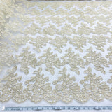 Corded Bridal Lace Fabric on Polyester Net Mesh