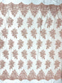 Camila Embroider Floral Damask Lace Fabric - Floral Damask, 54" Width (1 Yard)