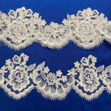 Corded Lace Trimming Embroidered Mesh