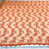 Beaded Lace Fabric on Polyester Net Mesh