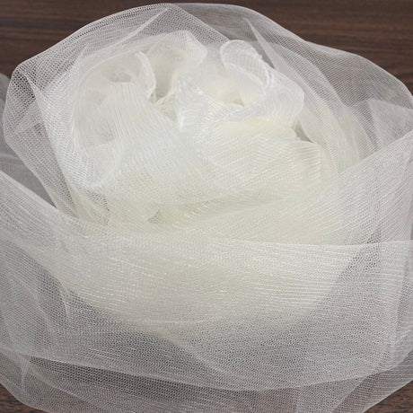 2-Way Stretch Nylon Net Mesh Fabric - White, 60" Width (1 Yard)