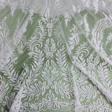 Beaded Sequined Lace Fabric 100% Polyester Net Mesh 56" Wide
