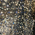 Sequined Lace Fabric Black Chiffon