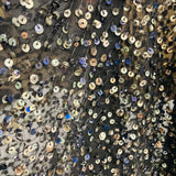 Sequined Lace Fabric Black Chiffon