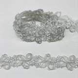 Beaded Corded Lace Trim on Organza