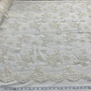 Beaded Lace Fabric on Polyester Net Mesh