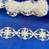 Beaded Corded Lace Trim 100% Polyester Net Mesh 1.5"