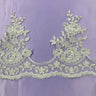 Corded Lace Trimming Embroidered Net Mesh 8.5"