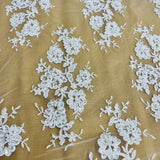 Beaded Corded Bridal Lace Mesh