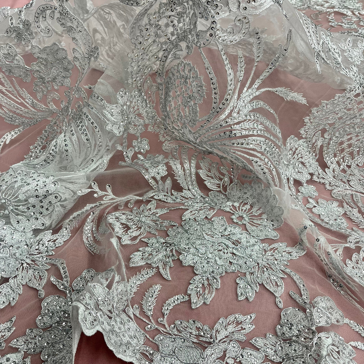 Sequined Corded Bridal Lace