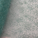 Embroidered Lace Turquoise Mesh