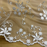 Embroidered Corded Bridal Lace Mesh