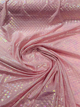 Mermaid Fish Foil Spandex Fabric - Iridescent Fish Scale Print, 58" Width (1 Yard)
