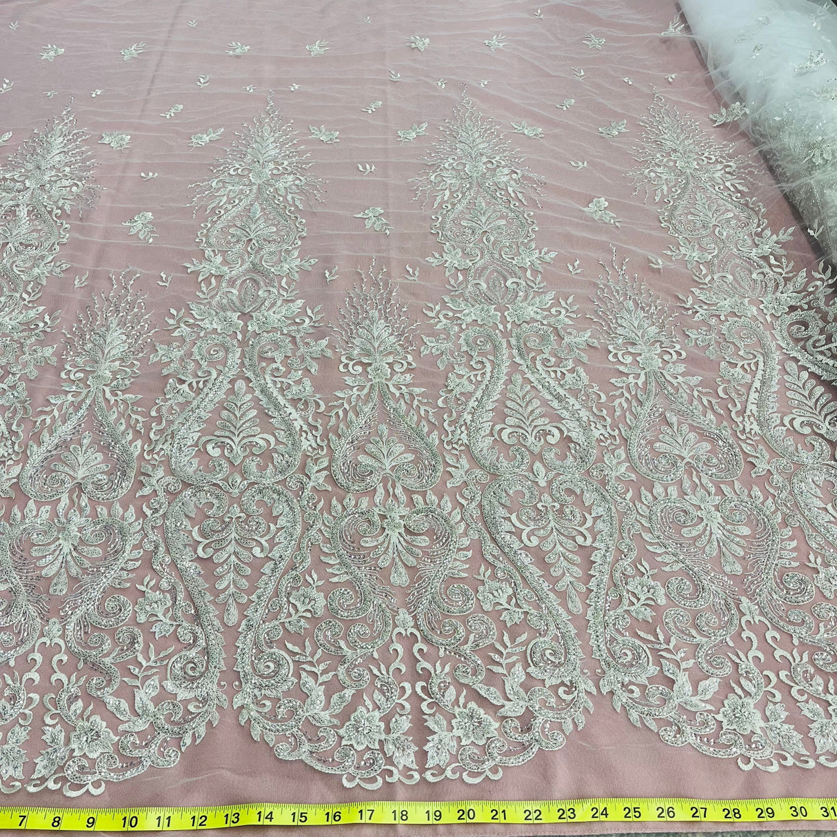 Beaded Embroidered Lace Mesh