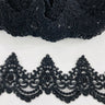 Beaded & Corded Lace Trimming 100 Percent Polyester Fabric - Embroidered Net Mesh, 4.5" Width (1 Yard)