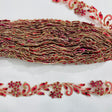 Beaded & Corded Lace Trimming Polyester Fabric - Fuchsia With Gold, Purple With Gold, Turquoise With Silver, Embroidered Net Mesh, 1" Width (1 Yard)