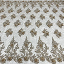 Beaded 3D Floral Lace Fabric 52" Wide