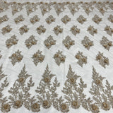 Beaded 3D Floral Lace Fabric 52" Wide