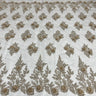 Beaded 3D Floral Lace Fabric 52" Wide