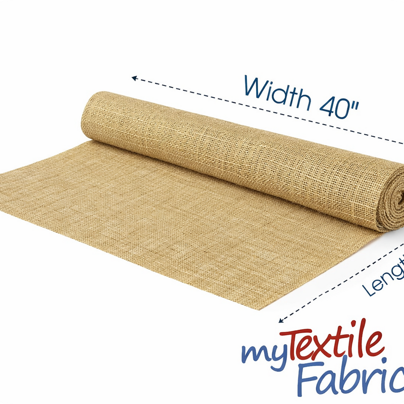 Burlap 100 Percent Jute Fabric - Natural Solid, 40" Width (Yards)