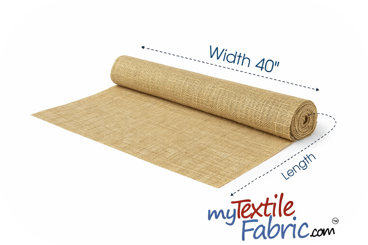 Burlap 100 Percent Jute Fabric - Natural Solid, 40" Width (Yards)