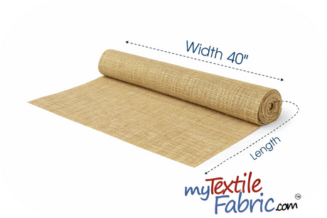 Burlap 100 Percent Jute Fabric - Natural Solid, 40" Width (Yards)