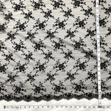 Beaded Lace Black Mesh Fabric