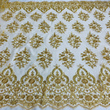 Beaded Corded Bridal Lace Mesh
