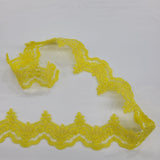 Beaded Corded Lace Trimming 100 Percent Polyester Net Mesh Fabric - Embroidered, 3" Wide, Multiple Colors (1 Yard)