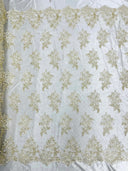 Camila Embroider Floral Damask Lace Fabric - Floral Damask, 54" Width (1 Yard)