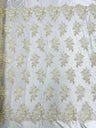 Camila Embroider Floral Damask Lace Fabric - Floral Damask, 54" Width (1 Yard)