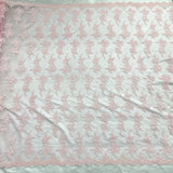 Corded Bridal Lace Fabric on Polyester Net Mesh