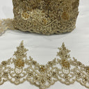 Beaded Corded Floral Lace Trimming