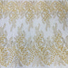 Beaded Sequined Lace Fabric on Polyester Net Mesh