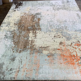 Vintage Rusty Print Style Printed Rug - Orange Brown Beige, Rust, 7'6" X 10'3" (1 Piece)