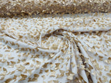 3D Butterfly Metallic Design Polyester Fabric - Metallic Butterfly Embroidery, Mesh Lace, 58" Width (1 Yard)