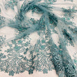 Beaded 3D Floral Lace Jade