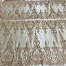 Beaded Corded Bridal Lace Fabric on Polyester Net Mesh