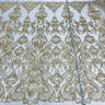 Bridal Lace Fabric Corded Embroidered 54" White Ivory Gold Silver