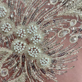 Beaded Embroidered Lace Fabric