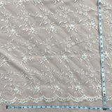 Beaded Lace Fabric Ivory Mesh