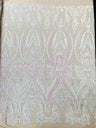 Big Sequin Damask Polyester Fabric - Damask Sequin Mesh, 54" Width (1 Yard)