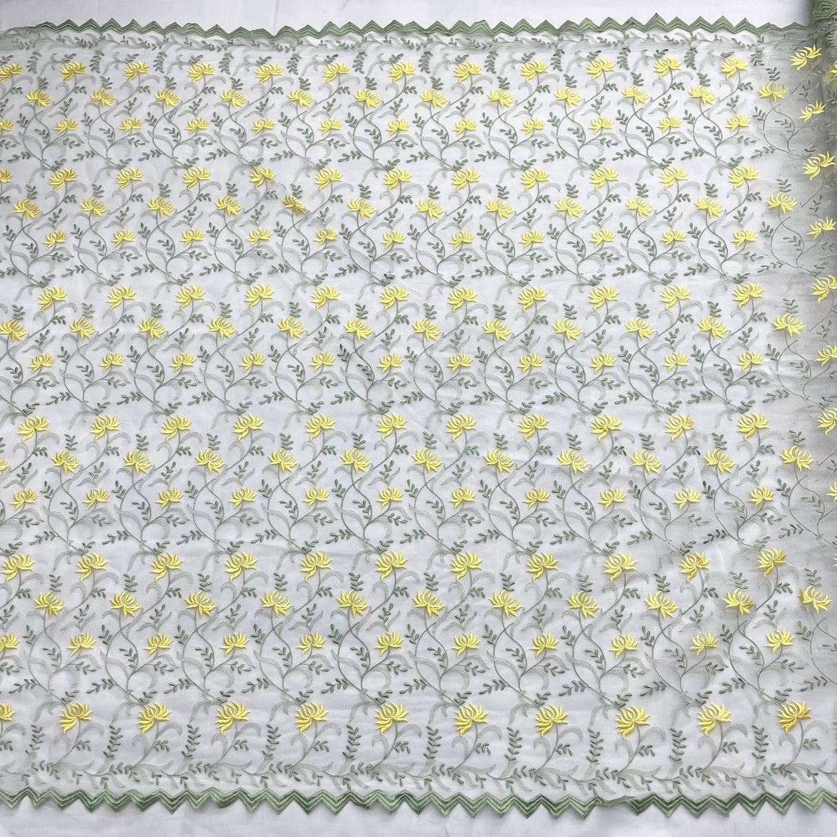 Embroidered Lace Fabric 100% Polyester Net Mesh 54"