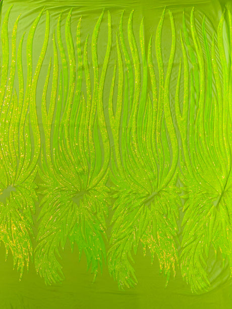 Wing Sequin Polyester Fabric - Angel Wing Sequin Mesh, 54" Width (1 Yard)