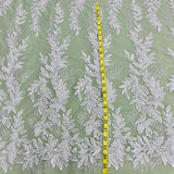 Beaded Lace Fabric on Polyester Net Mesh 54"