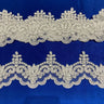 Beaded Corded Lace Trim 3" Polyester Net Mesh